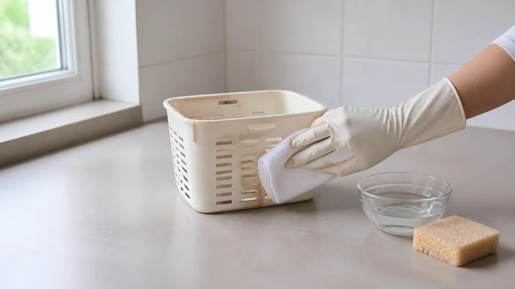 Illustration éditoriale pour l’article « Comment nettoyer votre plastique blanc jauni efficacement »