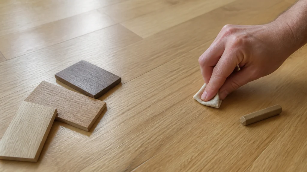 Illustration éditoriale pour l’article « Comment réparer un parquet rayé efficacement selon son type »