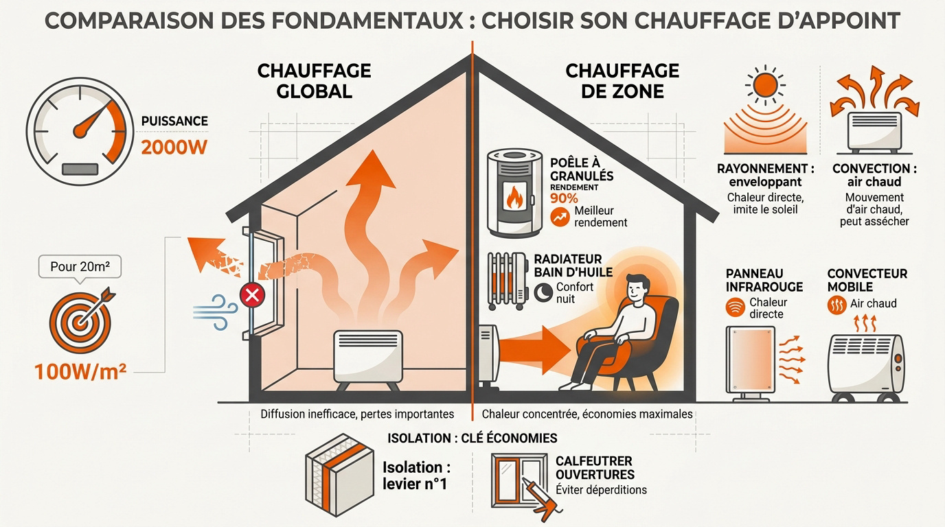 Comparaison entre chauffage de zone et chauffage global pour optimiser la consommation énergétique